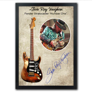 Poster Quadro Instrumentos Musicais Guitarra SRV Fender Stratocaster Number One Guitarra Antiga Retro - comprar online