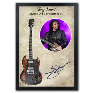 Poster Quadro Instrumentos Musicais Guitarra Tony Iommi Jaydee Old Boy Custom SG Antiga Retro - comprar online