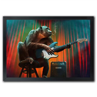 Poster Quadro Instrumentos Musicais Guitarras e Pedais Cordas Musical Rock - comprar online