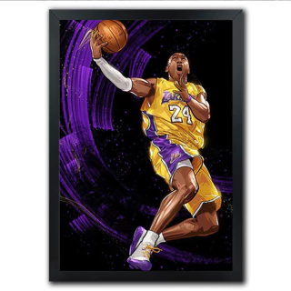 Poster Quadro Basquete NBA Kobe Bryant Quadra Arremesso Cesta Time Jogador - comprar online