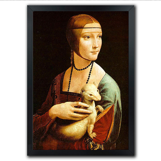 Poster Quadro Pinturas Famosas Leonardo Da Vinci A Dama com Arminho - comprar online