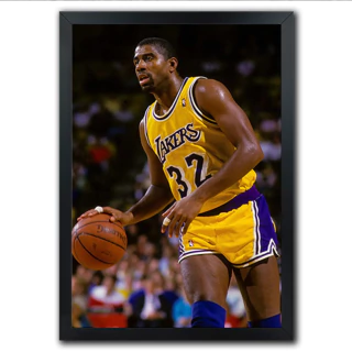 Poster Quadro Basquete NBA Magic Johnson Quadra Time Jogador Arremesso Ícone - comprar online