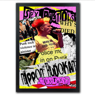 Poster Quadro Sex Pistols Johnny Rotten Sid Vicious Glen Matlock Punk - comprar online