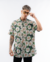 Camisa Hawaiana White Flower Green - comprar online