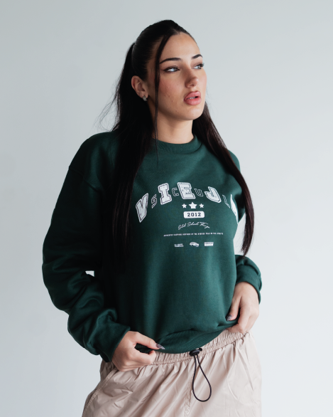 School Vs Buzo Boxy Fit Cuello Redondo Green thumbnail 2