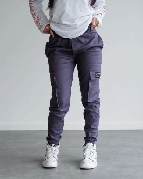 Grey Basic Jogger Gabardina thumbnail 2