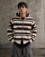 Zip Hoodie Script Brown Stripe