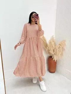 Vestido Zoe - Xadrez Terracota na internet