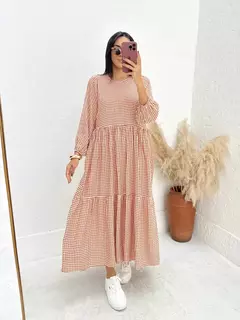 Vestido Zoe - Xadrez Terracota