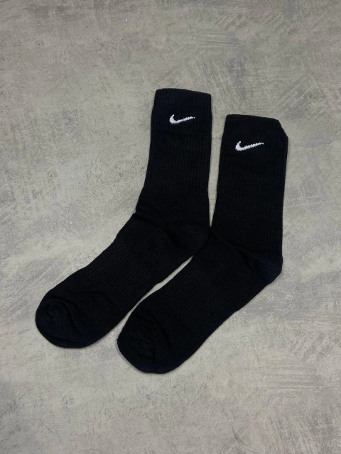 MEIA CANO ALTO NK SWOOSH BÁSICA - PRETO