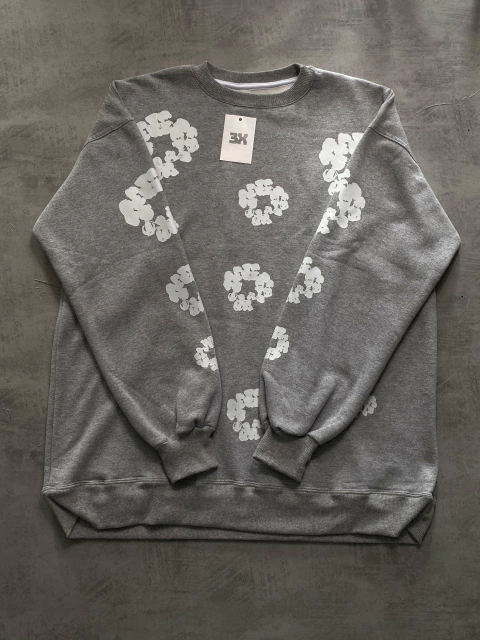 MOLETOM GOLA CARECA DENIM TEARS - CINZA