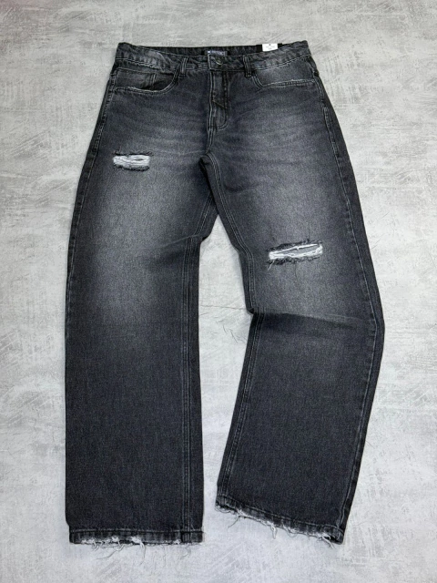 CALÇA BAGGY PRESENCE DESTROYED BALCK REF 7587 - CINZA ESCURO