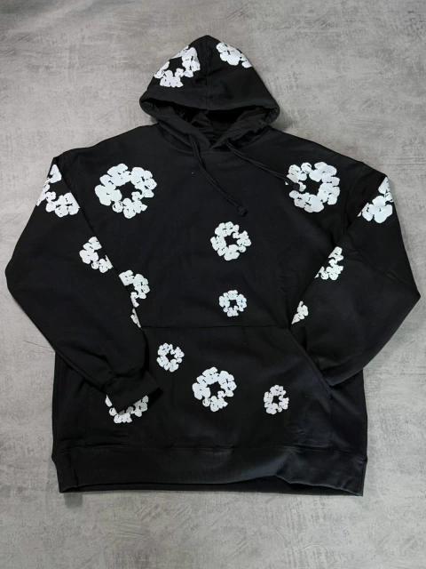 MOLETOM CANGURU DENIM TEARS - PRETO