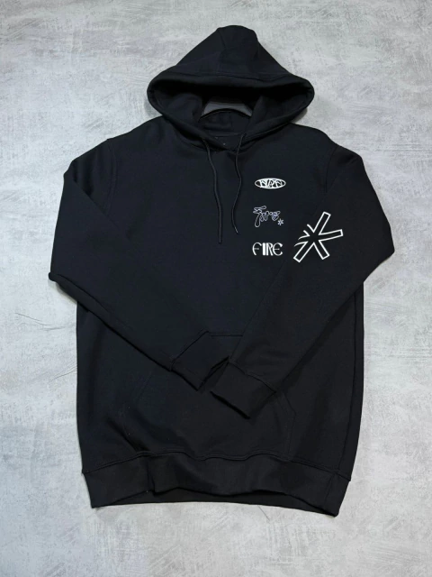 MOLETOM CANGURU FIRE APPAREL URBAN SPORTS - PRETO - comprar online