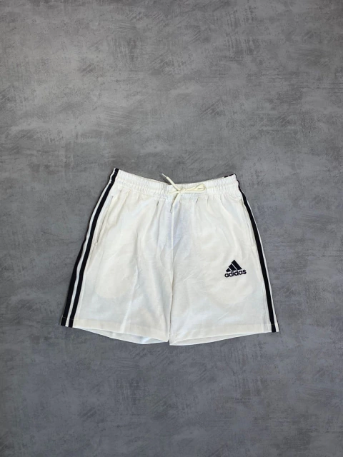 BERMUDA ADD MOLETOM LOGO 3 LISTRAS LATERAL - OFF WHITE