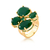 Anel Grande Pedra Redondo Oval Flor 25X24Mm