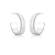 Brinco Meia Argola Liso Trabalhado Curvo Redondo 36X36X13MmA Rodio