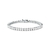 Pulseira Riviera Pedra 3 Garras Redondo 3Mm 18CmA Rodio Tam. 18