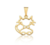 Pingente Ban. Dourado Crav. Zirc Branca Gato
