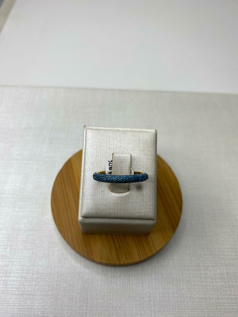 Anel meia aliança nano turquesa N.20