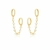 Brinco Ear Line Zirconia + Pedra Redondo Pendulo 1 Coluna 3Mm 15X2X14 - comprar online
