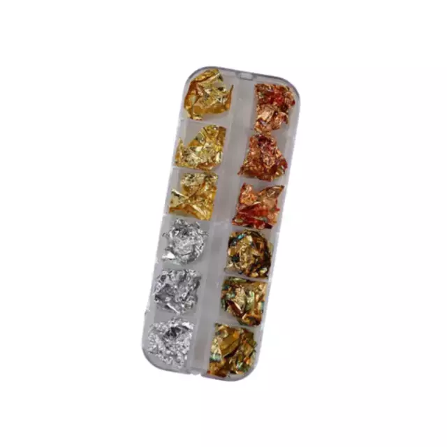 PACK 12 PIGMENTOS DLIZZER COPOS HOJAS ORO PLATA