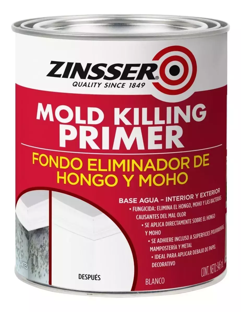 Primer Fondo Anti Hongo Zinsser Base Agua Blanco 946 Ml