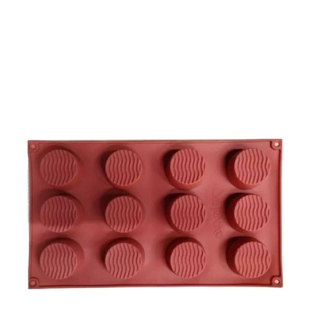 Molde Silicona Plancha 12 Circulos Lineas Ondas