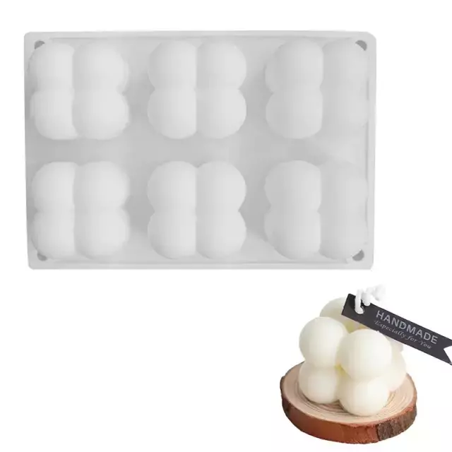 Molde plancha 6 velas jabones bubble burbujas mini