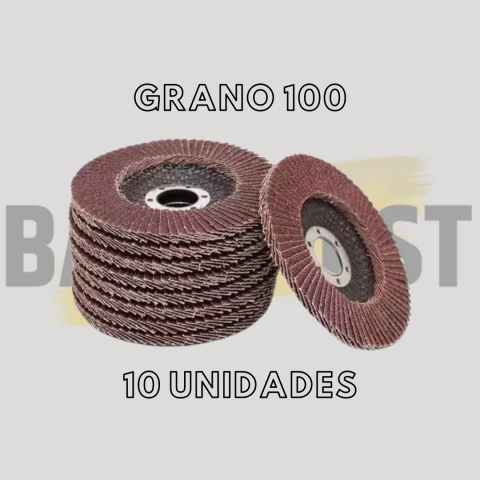 DISCO FLAP OXIDO ALUMINIO 4,5" GRANO 100 - 10u - comprar online