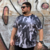 Camisa Masculina Plus Size Dry Fit Proteção Uv Camu Cinza Camiseta Estampada