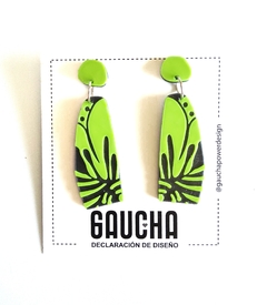 Aro Lagrima Floreada ( Gris grafiyo y Amarillo Fluo) - comprar online