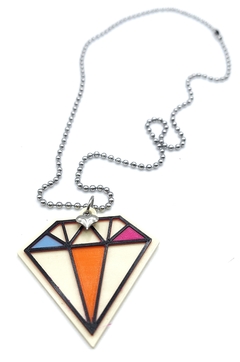Collar Diamante (con cadena y dije corazón de acero quirúrgico) - comprar online