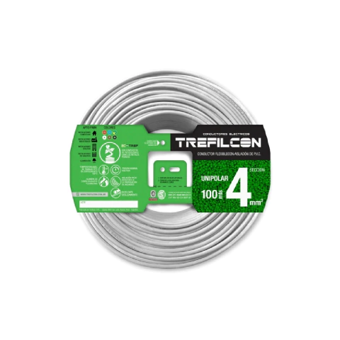 Cable Unipolar Blanco Normalizado Trefilcon - 4 mm2 - por Metro