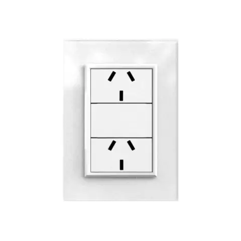 Toma Doble Norma Cristal Jeluz - Blanco / Blanco - Blanco