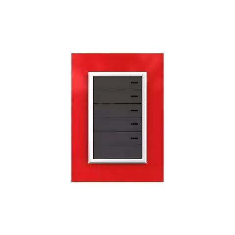 5 ½ Puntos Combinados Cristal Jeluz - Rojo / Blanco - Negro