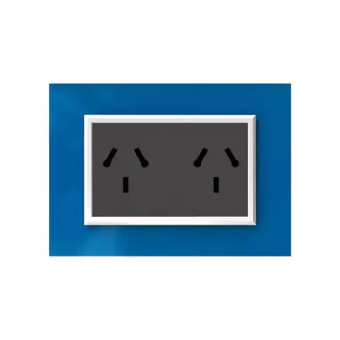 Combo Toma Doble Mod Combin Jeluz - Azul / Blanco - Negro