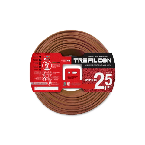 Cable Unipolar Marrón Normalizado Trefilcon - 2.5 mm2 - por 100 Metros