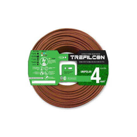 Cable Unipolar Marrón Normalizado Trefilcon - 4 mm2 - por 100 Metros