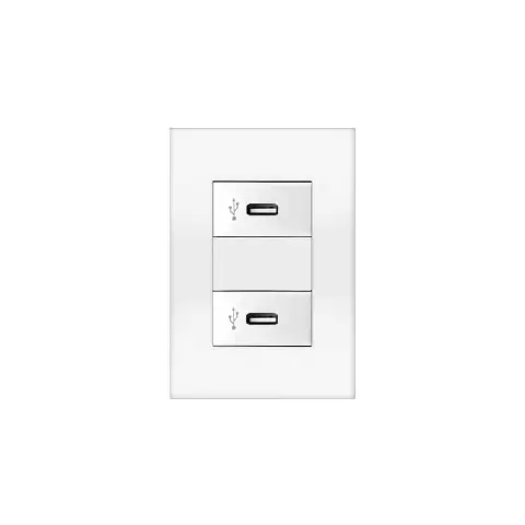 Combo Doble Usb Taad Completo Jeluz - Platinum - Blanco