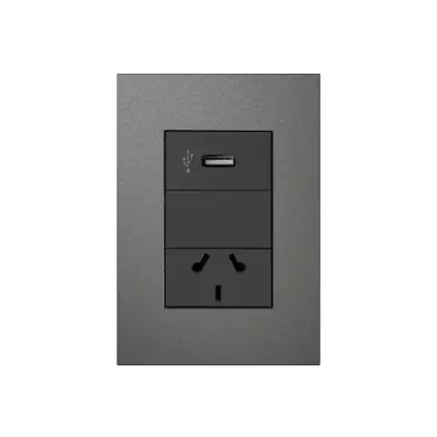 Usb Taad Y Toma Comb Completo Jeluz - Platinum - Gris/negro