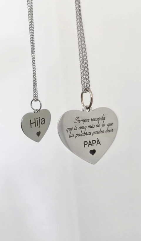 Collar corazón Frase Grabado Personalizado - comprar online