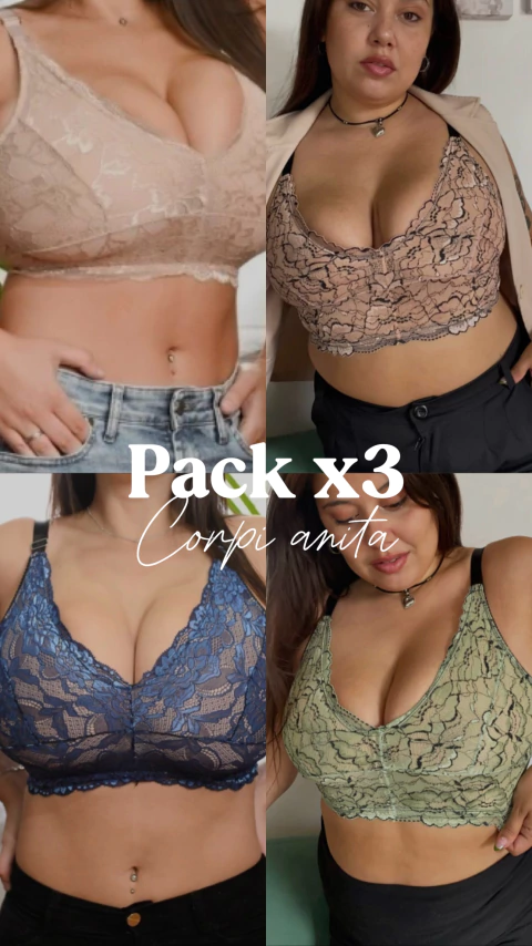 Pack de corpiños Anita x3 sin aro - comprar online