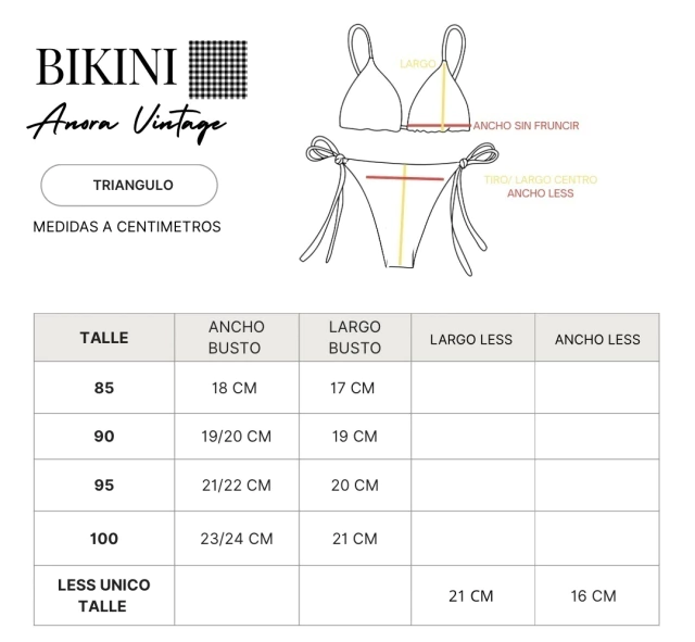 BIKINI ANORA CUADRILLE VINTAGE — imagen 2