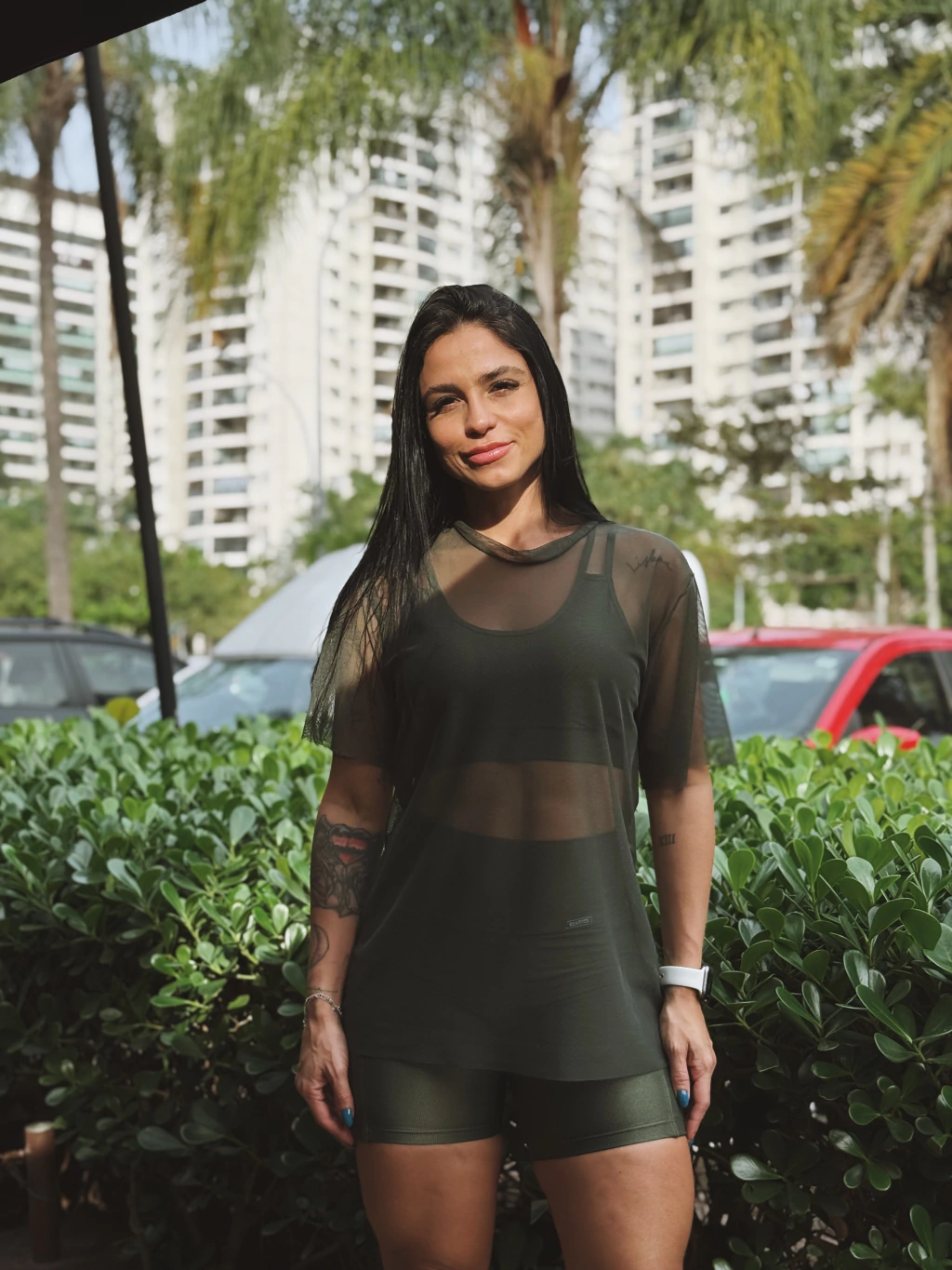 Blusão Bela em tule Oliva
