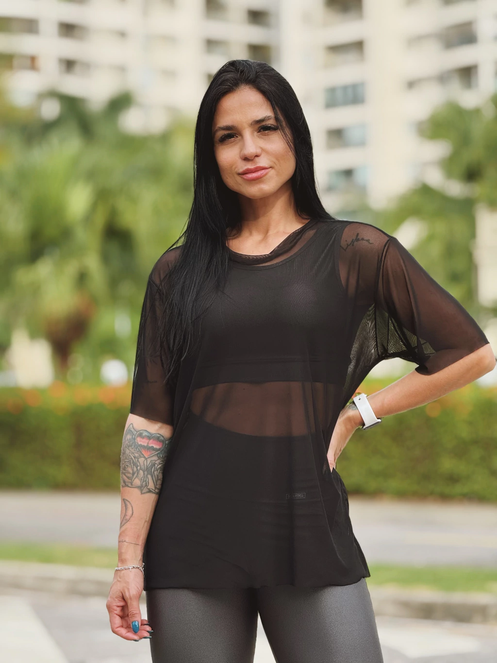 Blusão Bela em tule Preto