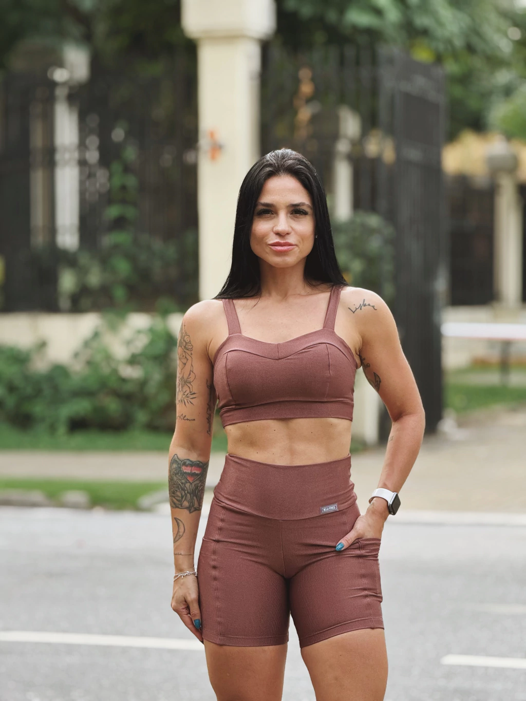 Conjunto Urban Runner Marrom rosado