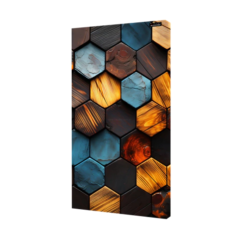 QUADRO ACÚSTICO - MADEIRA I HEXAGONAL