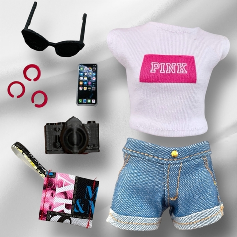 Outfit Short con remera y accesorios