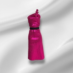 Conjunto pollera y top plisado fucsia